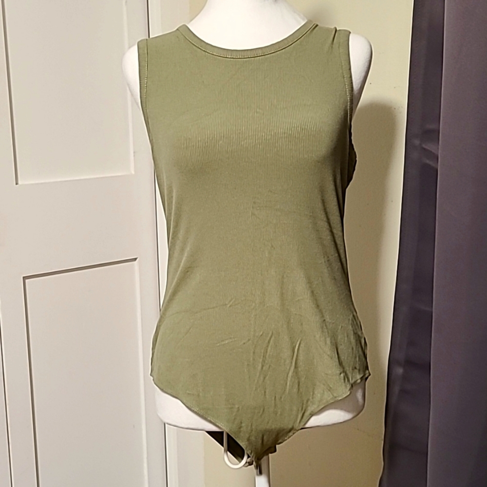 Heatherly olive green bodysuit size large